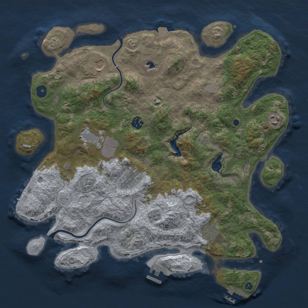 Rust Map: Procedural Map, Size: 4000, Seed: 27015, 13 Monuments