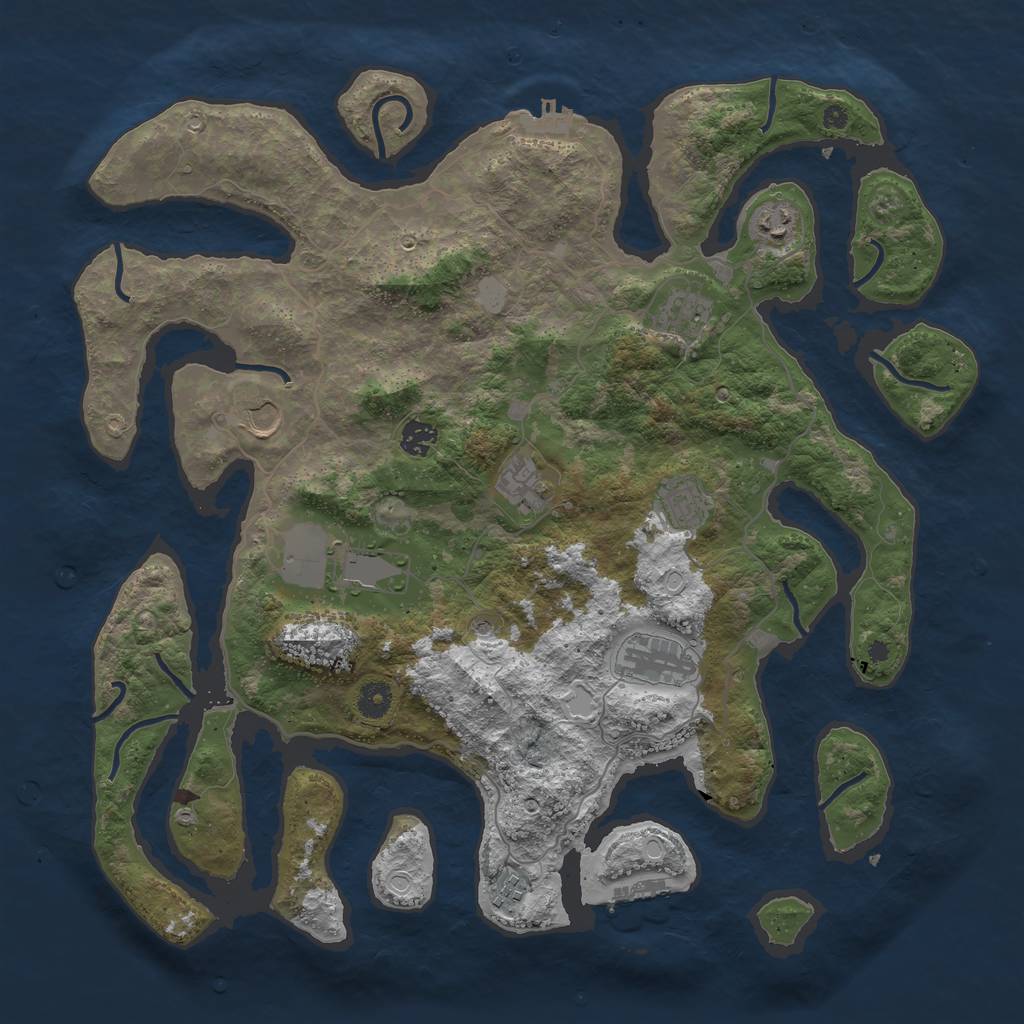 Rust Map: Procedural Map, Size: 4250, Seed: 13507, 17 Monuments