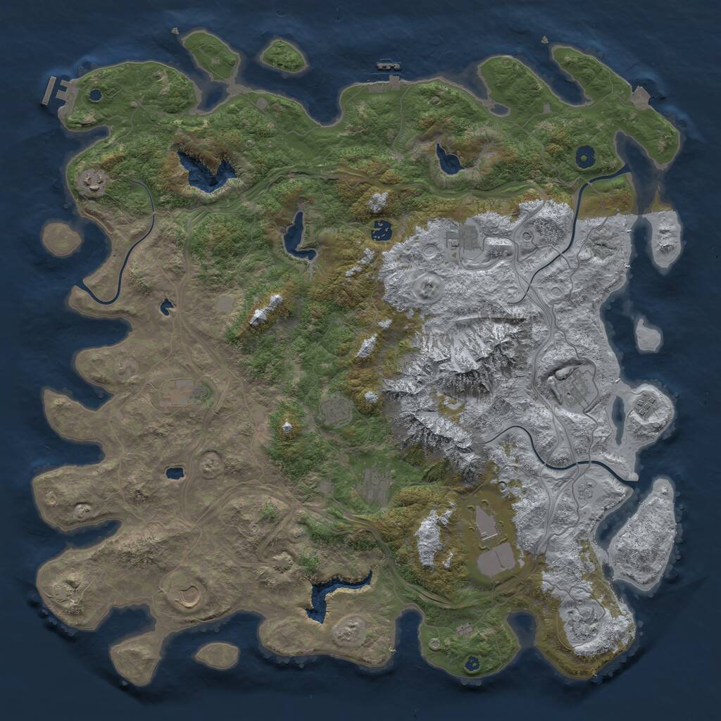 Rust Map: Procedural Map, Size: 5000, Seed: 6488756, 17 Monuments