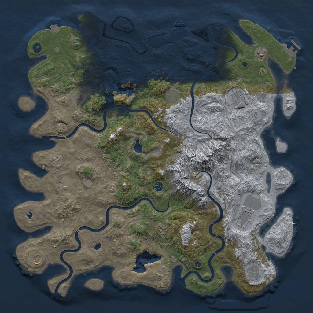 Rust Map: Procedural Map, Size: 5000, Seed: 6488756, 17 Monuments
