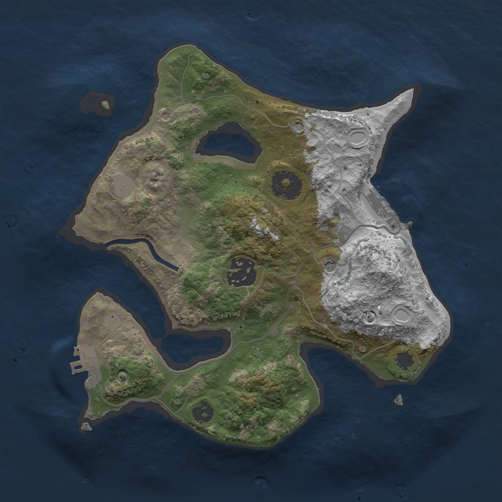 Rust Map: Procedural Map, Size: 2500, Seed: 1405792084, 9 Monuments
