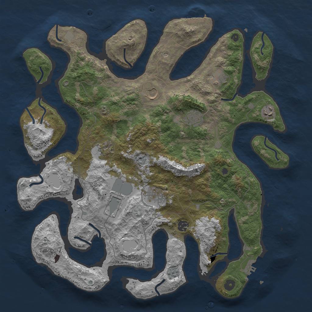 Rust Map: Procedural Map, Size: 4250, Seed: 20822, 17 Monuments