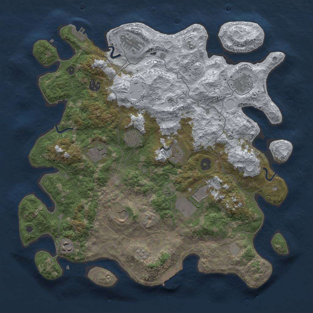 Rust Map: Procedural Map, Size: 4000, Seed: 1694484396, 19 Monuments
