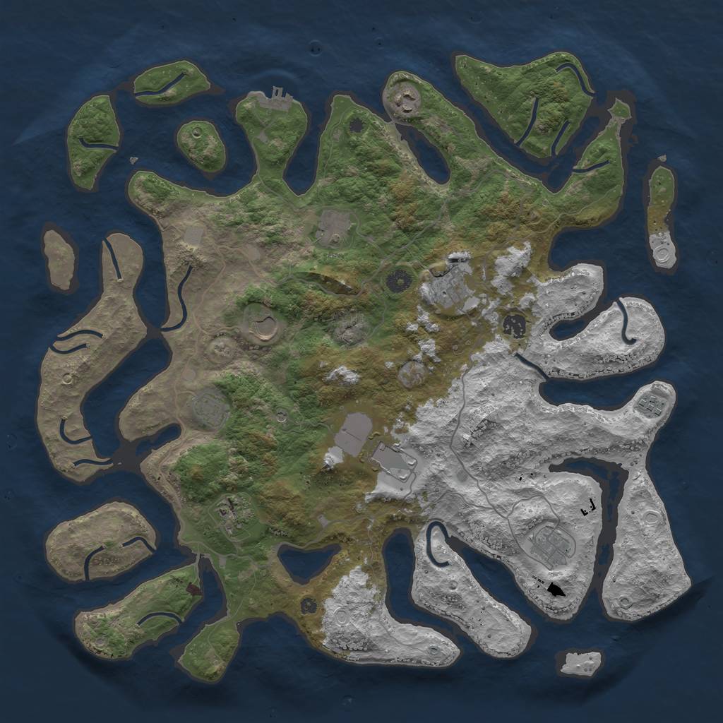 Rust Map: Procedural Map, Size: 4500, Seed: 317, 17 Monuments