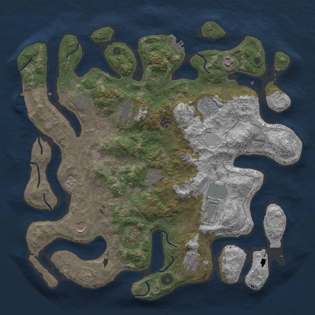 Rust Map: Procedural Map, Size: 4250, Seed: 24522, 19 Monuments