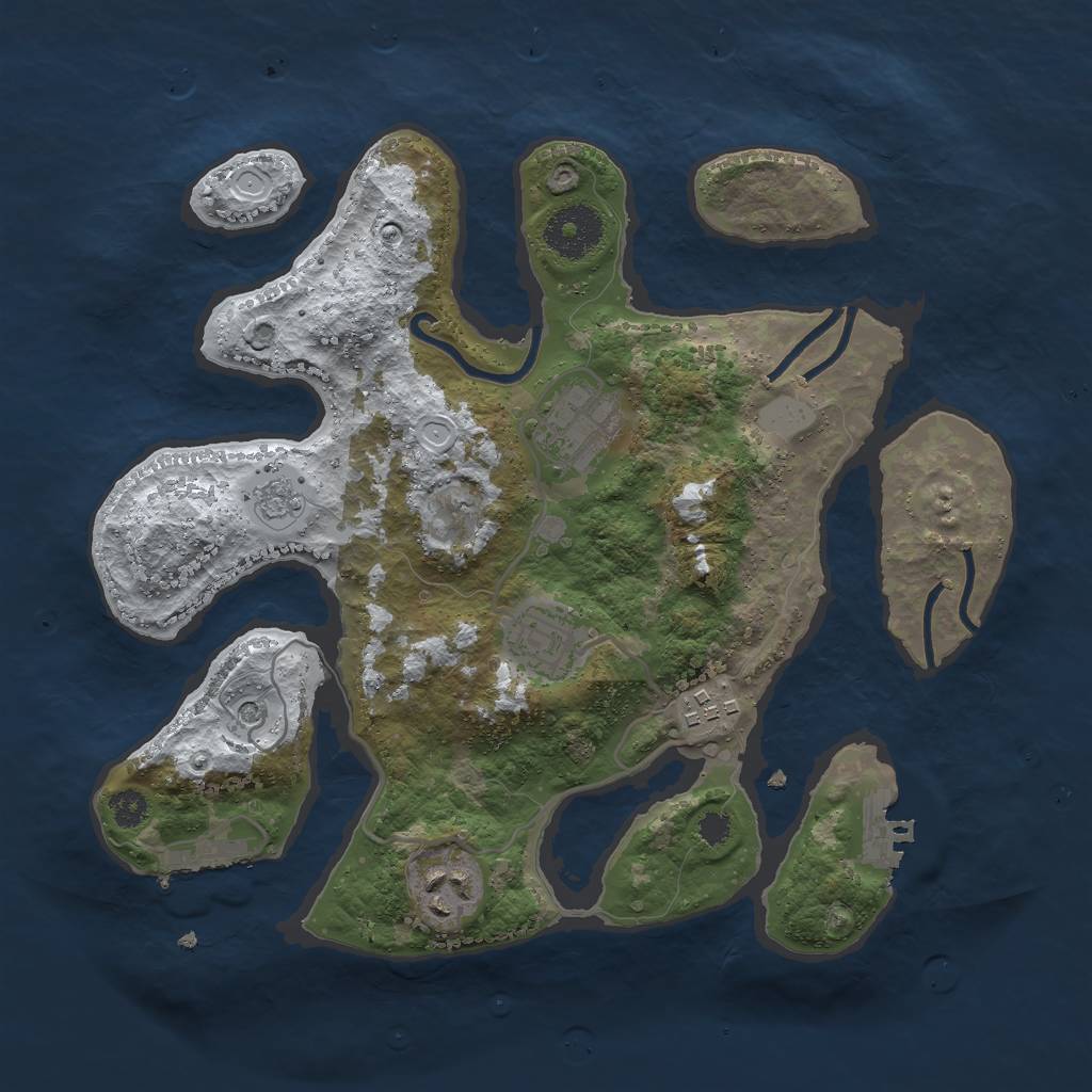 Rust Map: Procedural Map, Size: 3000, Seed: 1096587462, 13 Monuments