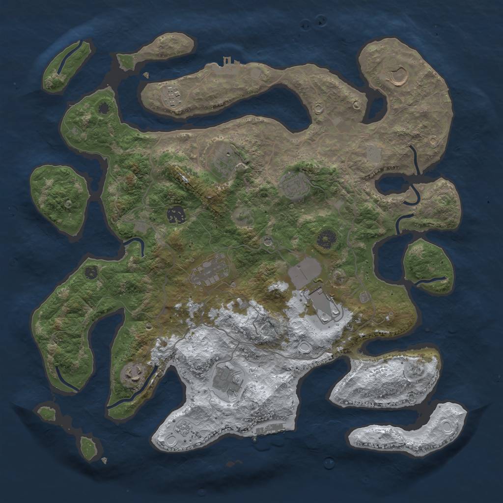 Rust Map: Procedural Map, Size: 4000, Seed: 17458, 18 Monuments