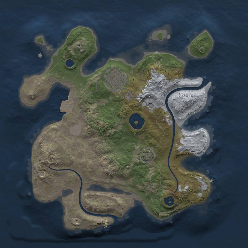 Rust Map: Procedural Map, Size: 2450, Seed: 15152513, 4 Monuments