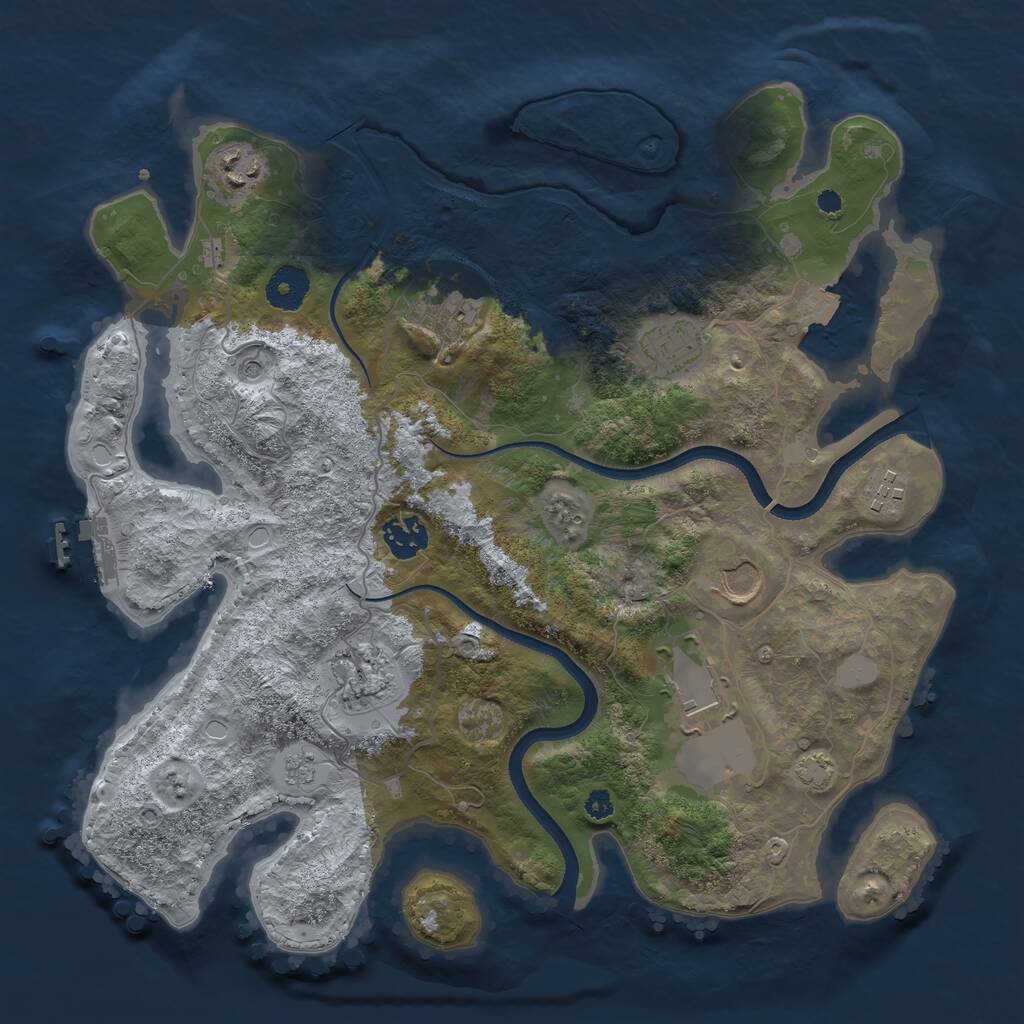 Rust Map: Procedural Map, Size: 3550, Seed: 362828, 13 Monuments