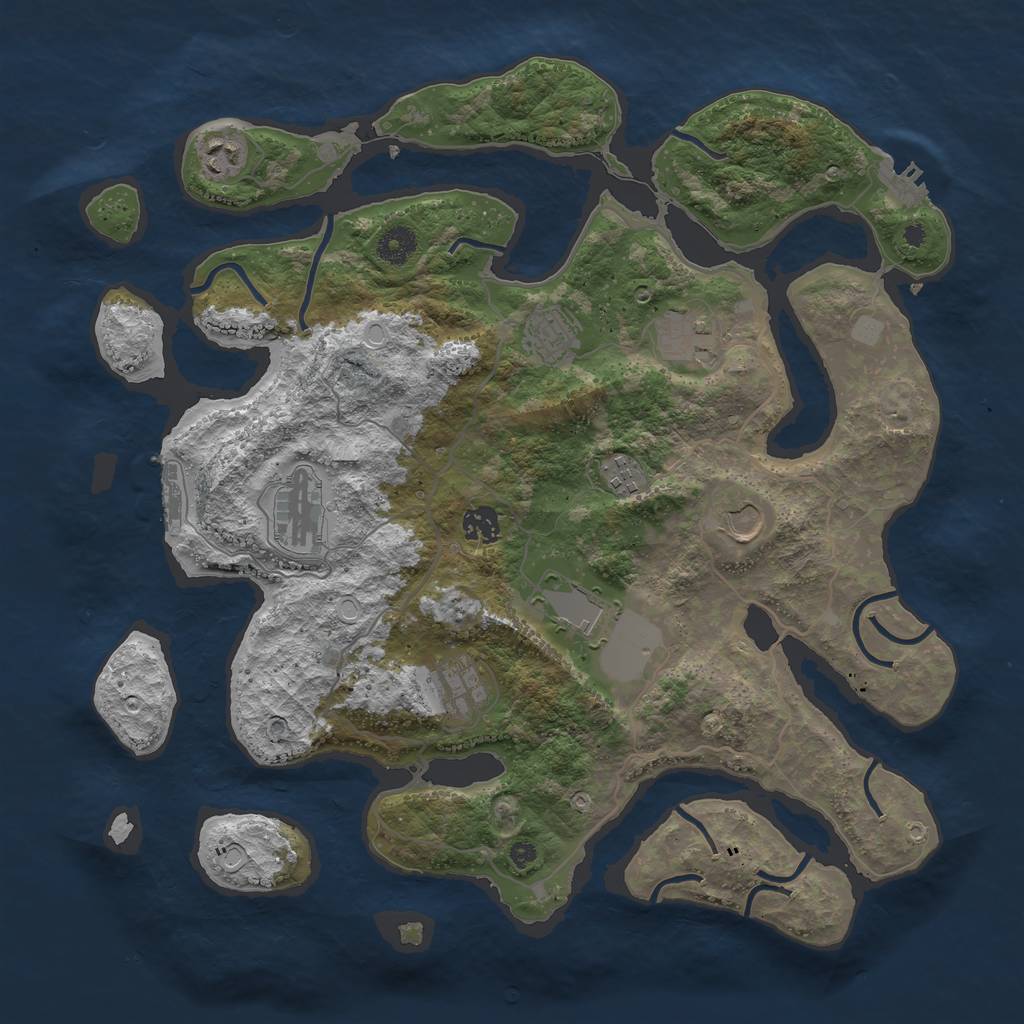 Rust Map: Procedural Map, Size: 4000, Seed: 859963, 16 Monuments