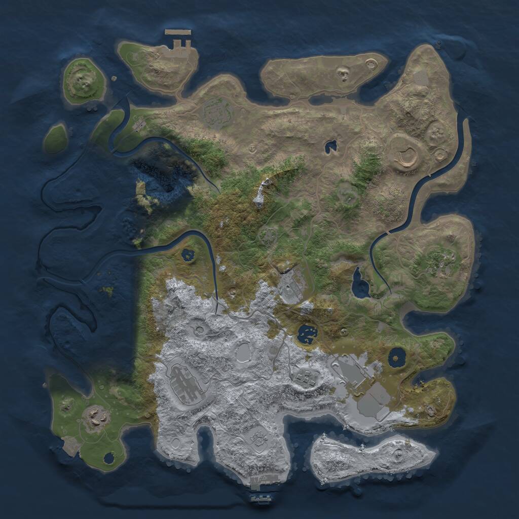Rust Map: Procedural Map, Size: 4000, Seed: 1928285186, 15 Monuments