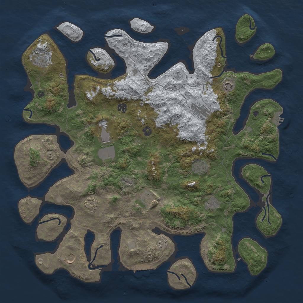 Rust Map: Procedural Map, Size: 4700, Seed: 9534878, 20 Monuments