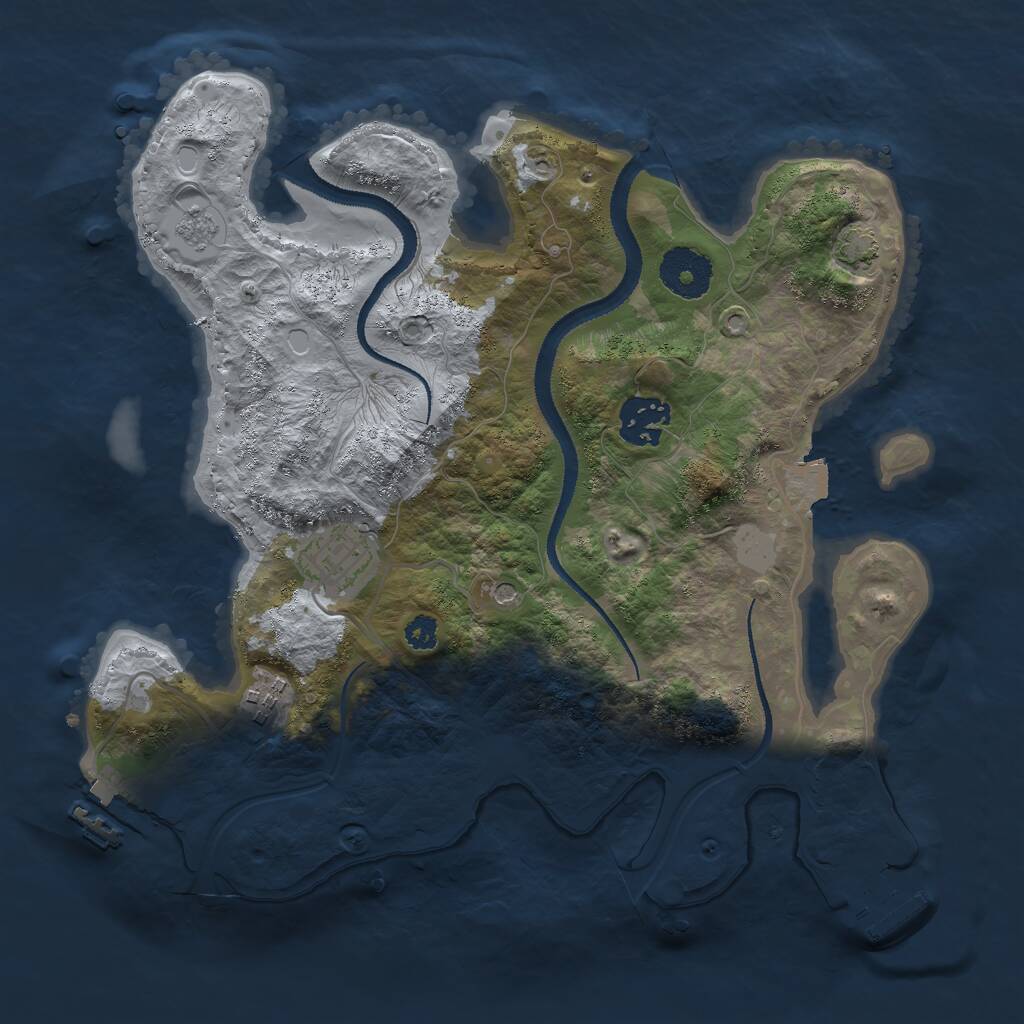 Rust Map: Procedural Map, Size: 3000, Seed: 8123834, 9 Monuments