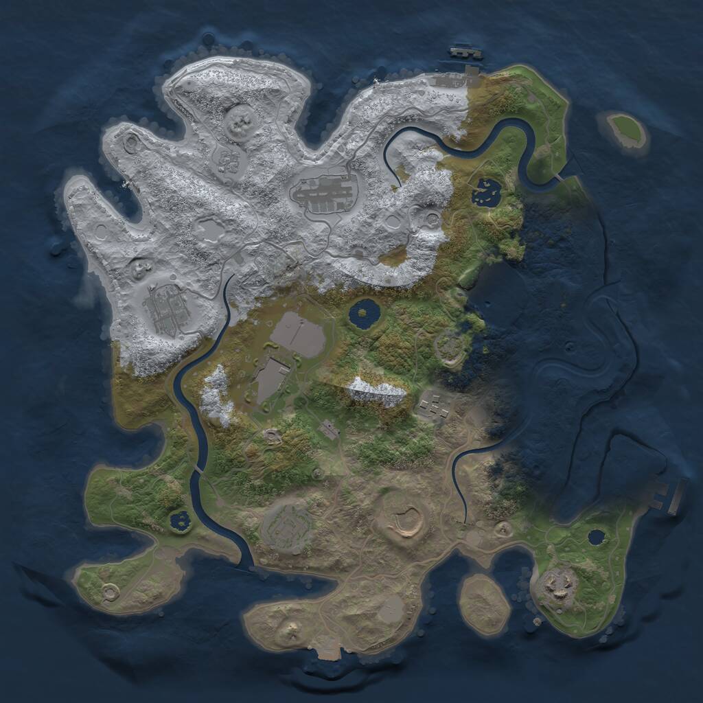 Rust Map: Procedural Map, Size: 3550, Seed: 200390, 15 Monuments