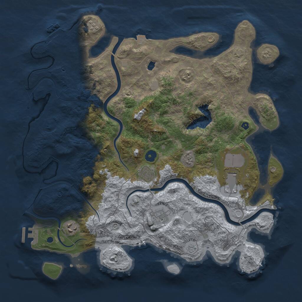 Rust Map: Procedural Map, Size: 4000, Seed: 530652, 11 Monuments