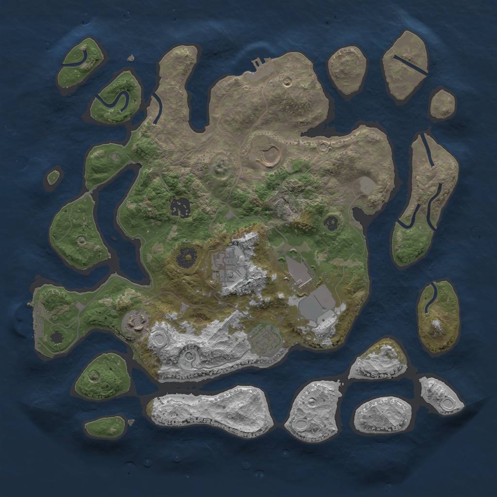 Rust Map: Procedural Map, Size: 3550, Seed: 799472, 14 Monuments