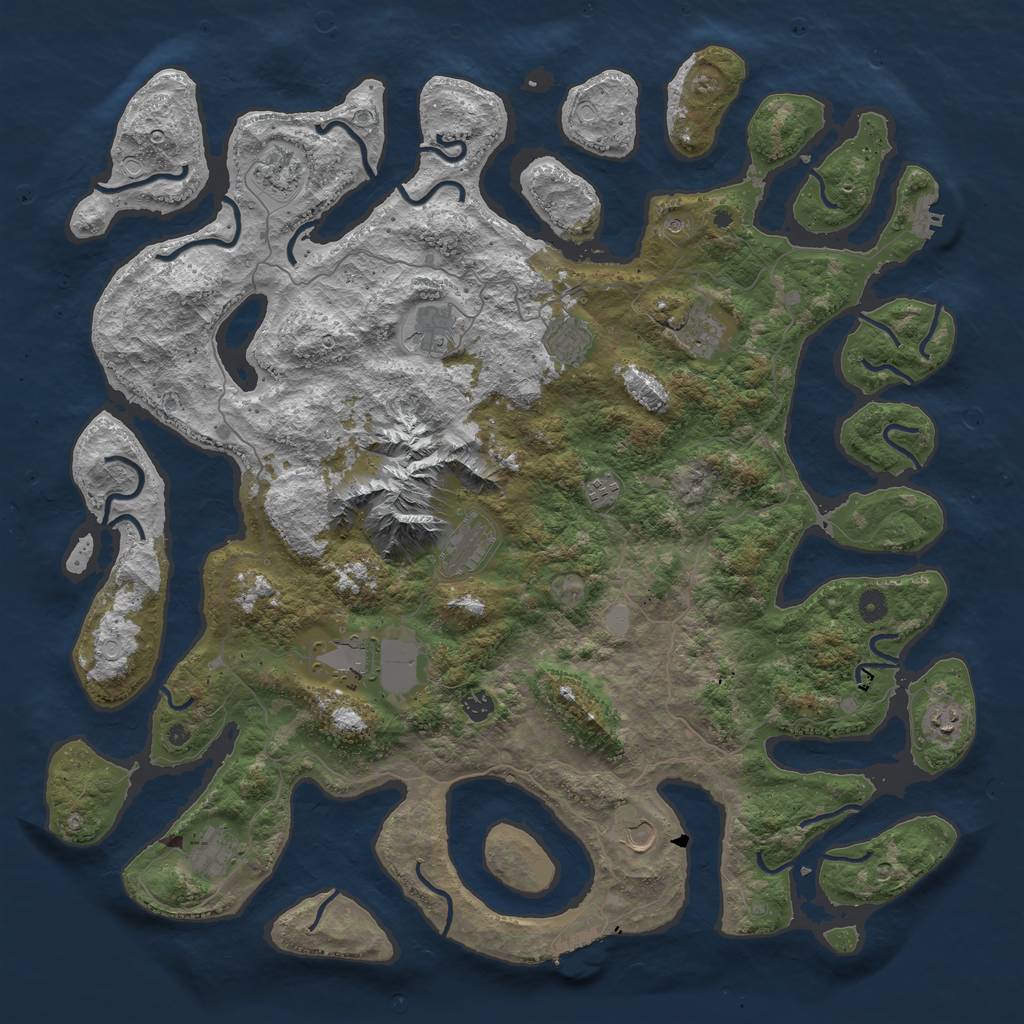 Rust Map: Procedural Map, Size: 5000, Seed: 9453232, 19 Monuments