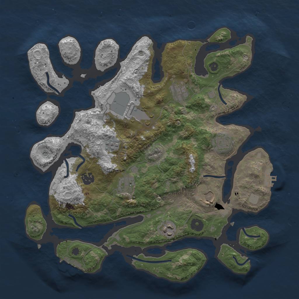 Rust Map: Procedural Map, Size: 3550, Seed: 108198, 16 Monuments