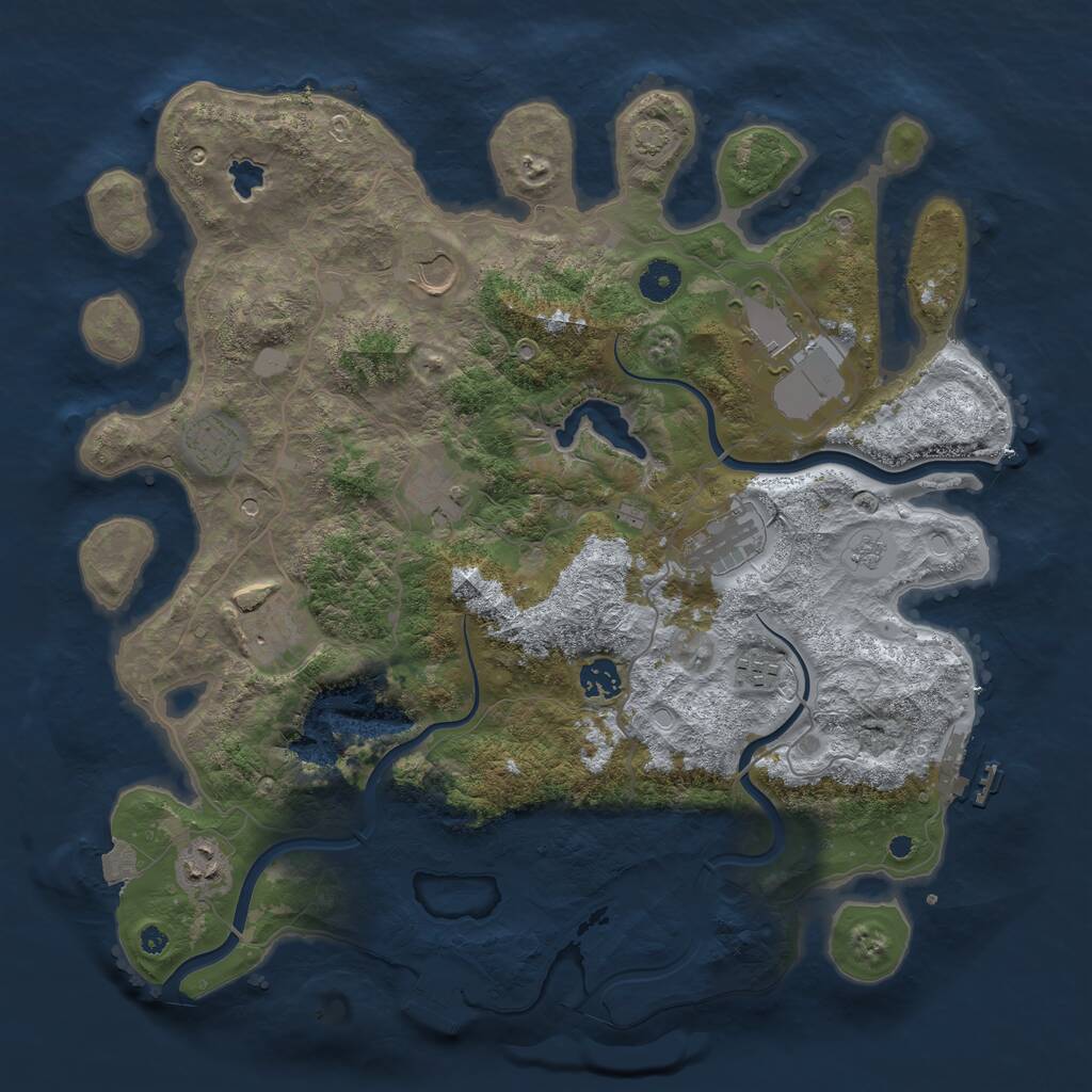 Rust Map: Procedural Map, Size: 4000, Seed: 970152709, 15 Monuments