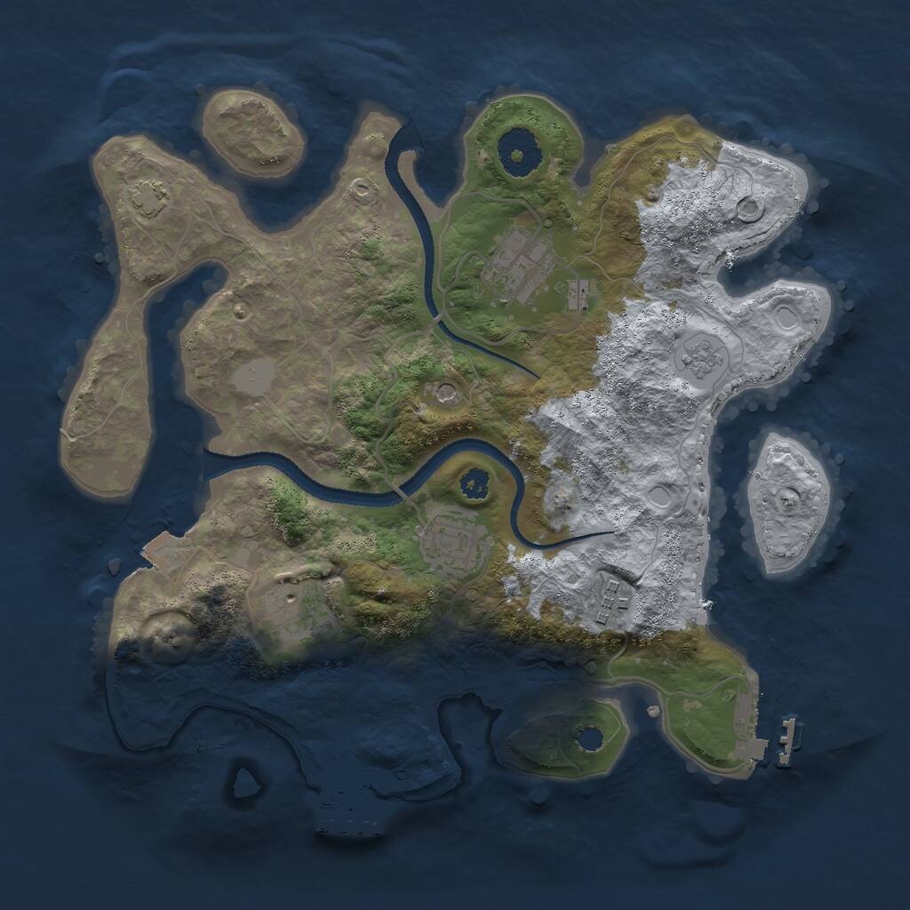 Rust Map: Procedural Map, Size: 3000, Seed: 720476100, 10 Monuments