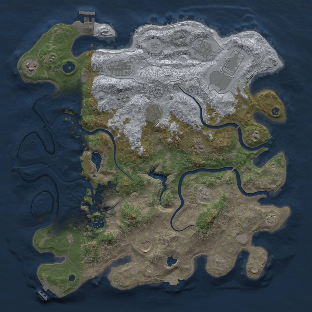Rust Map: Procedural Map, Size: 4000, Seed: 946, 15 Monuments