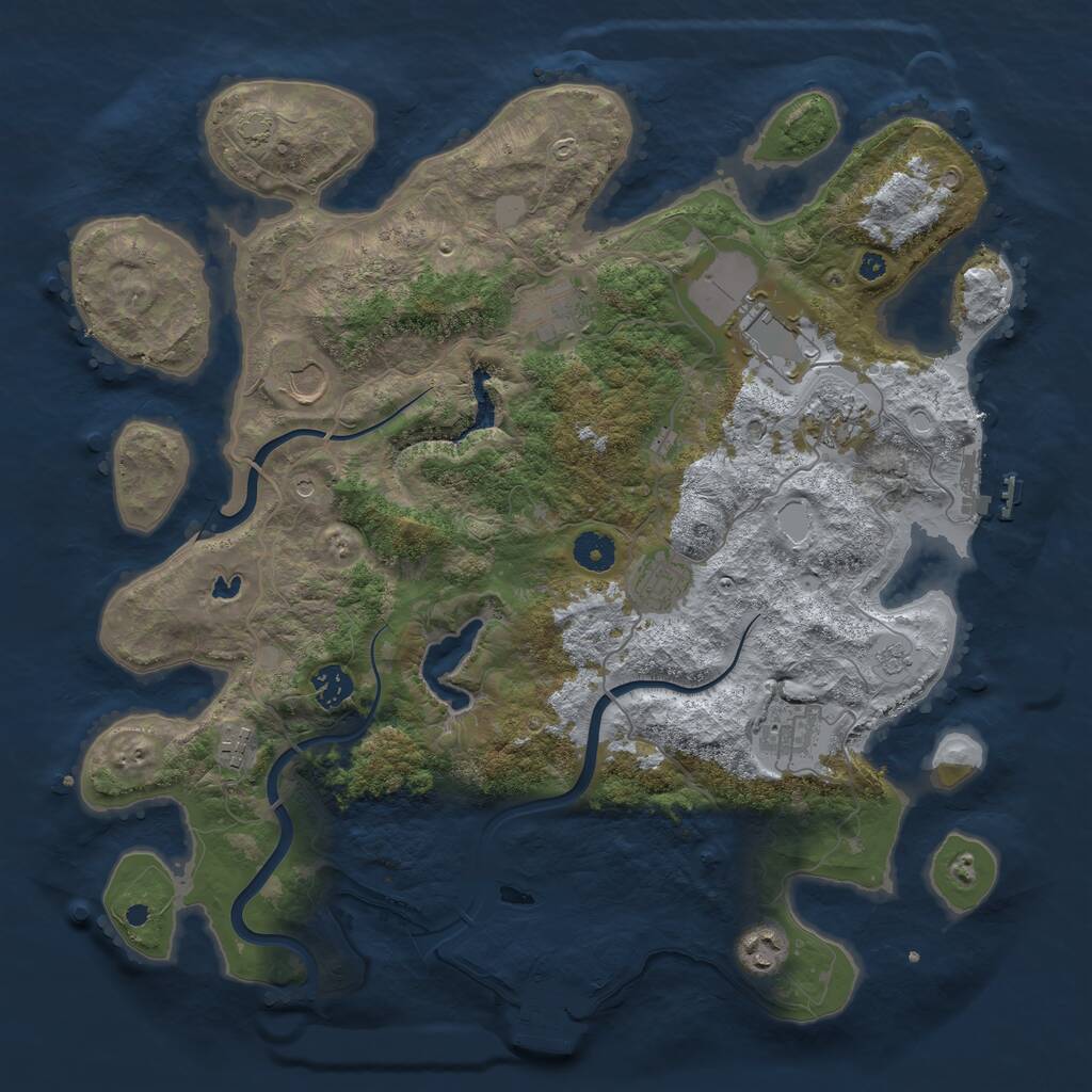 Rust Map: Procedural Map, Size: 4000, Seed: 4458, 15 Monuments
