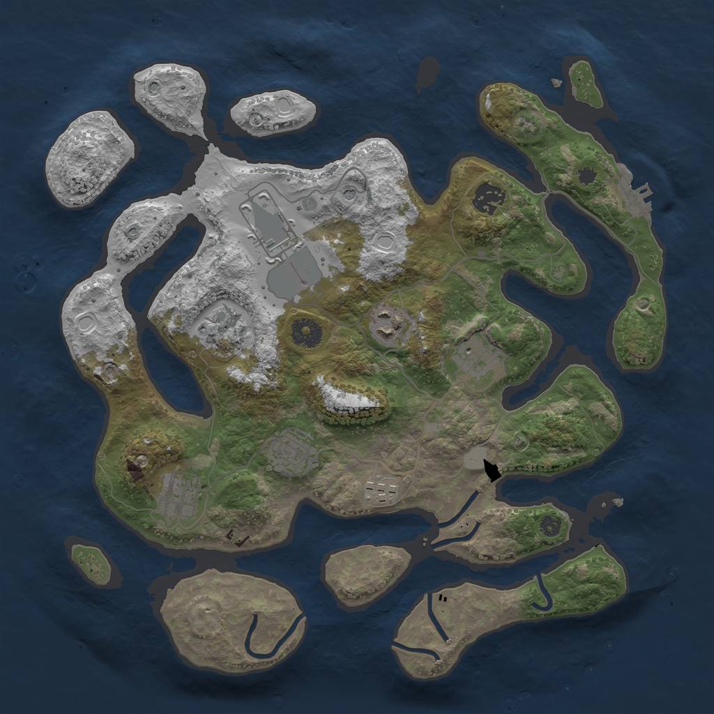 Rust Map: Procedural Map, Size: 3500, Seed: 18273, 15 Monuments