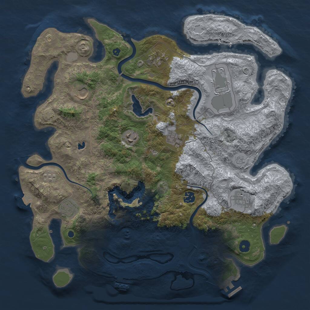 Rust Map: Procedural Map, Size: 4000, Seed: 10623, 15 Monuments