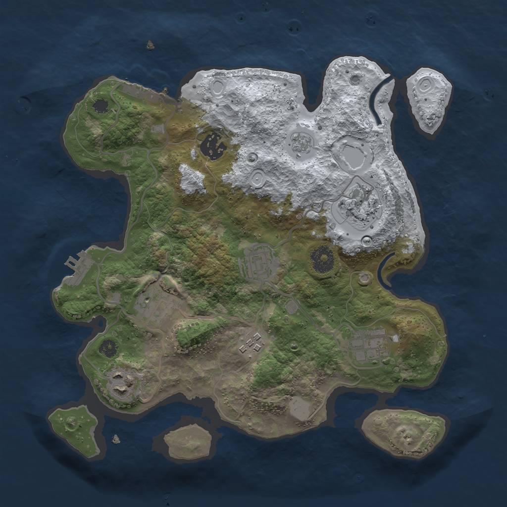 Rust Map: Procedural Map, Size: 3000, Seed: 1630101592, 15 Monuments