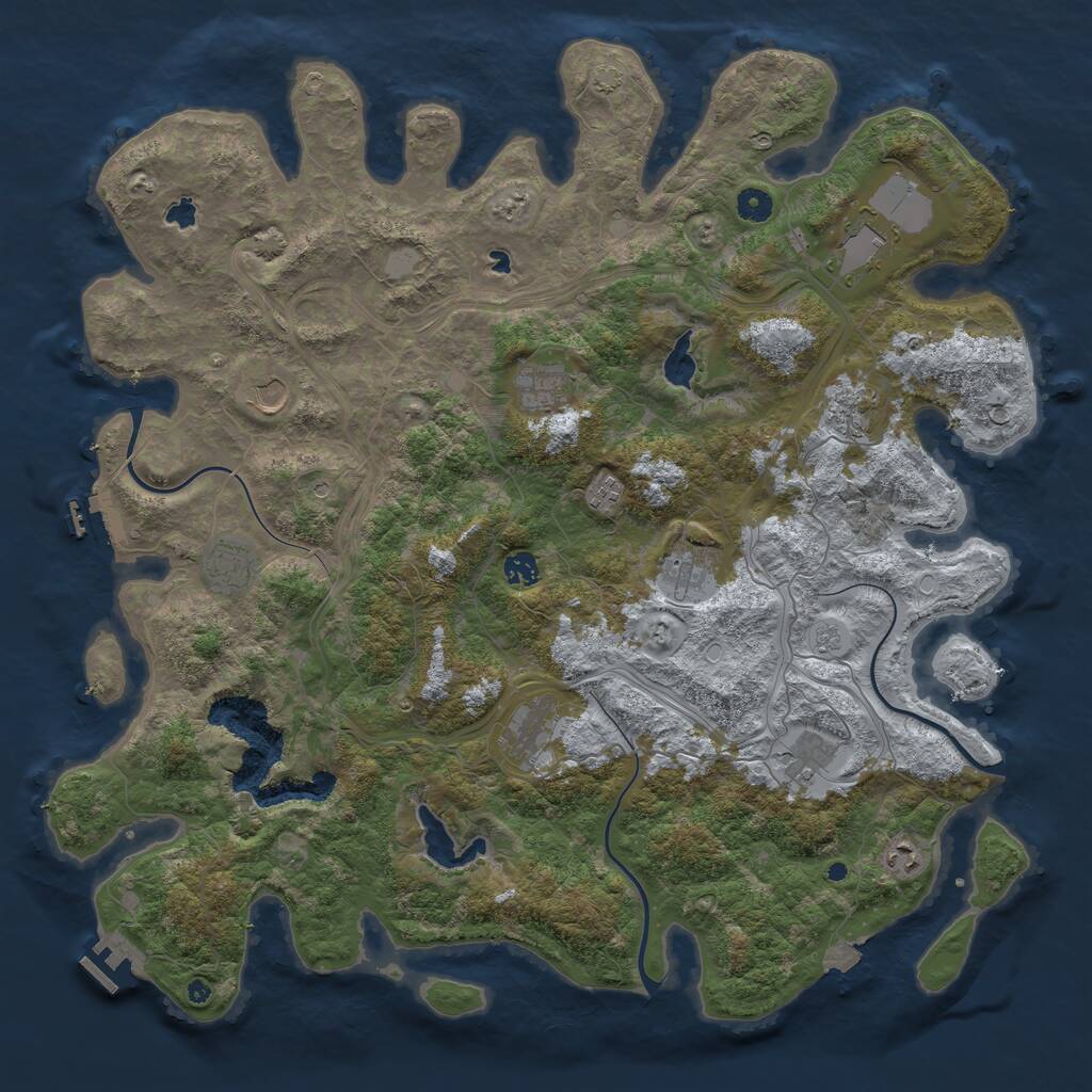 Rust Map: Procedural Map, Size: 4700, Seed: 978595923, 17 Monuments