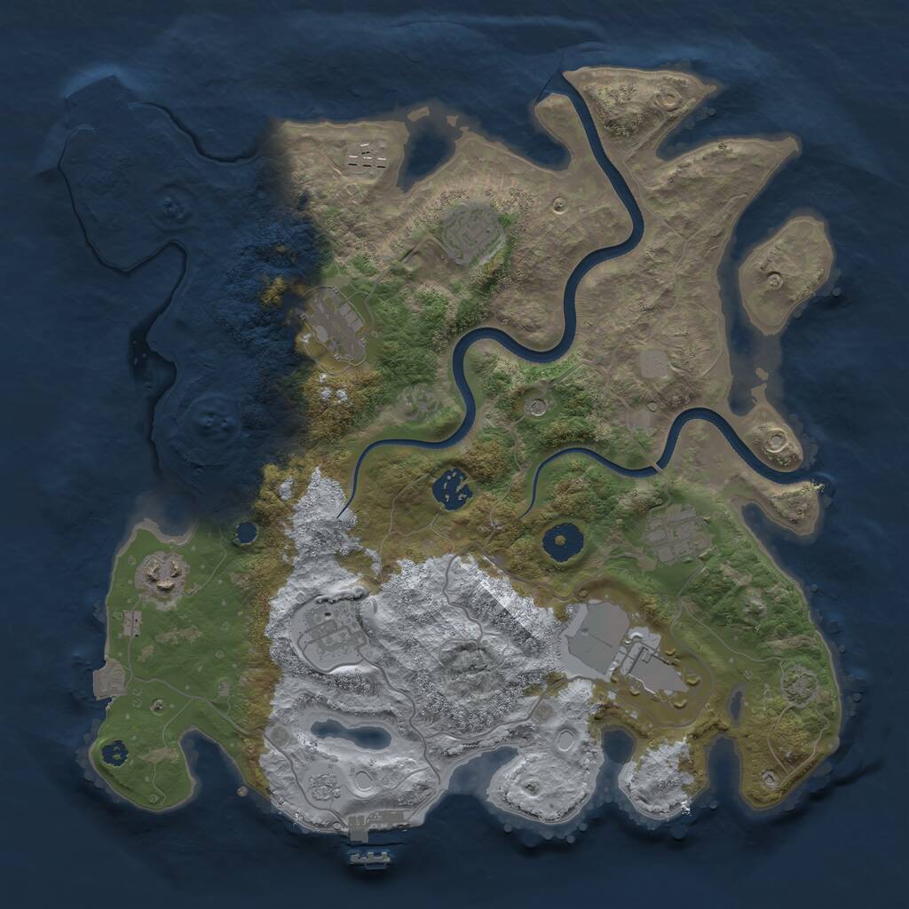 Rust Map: Procedural Map, Size: 3550, Seed: 354300, 14 Monuments