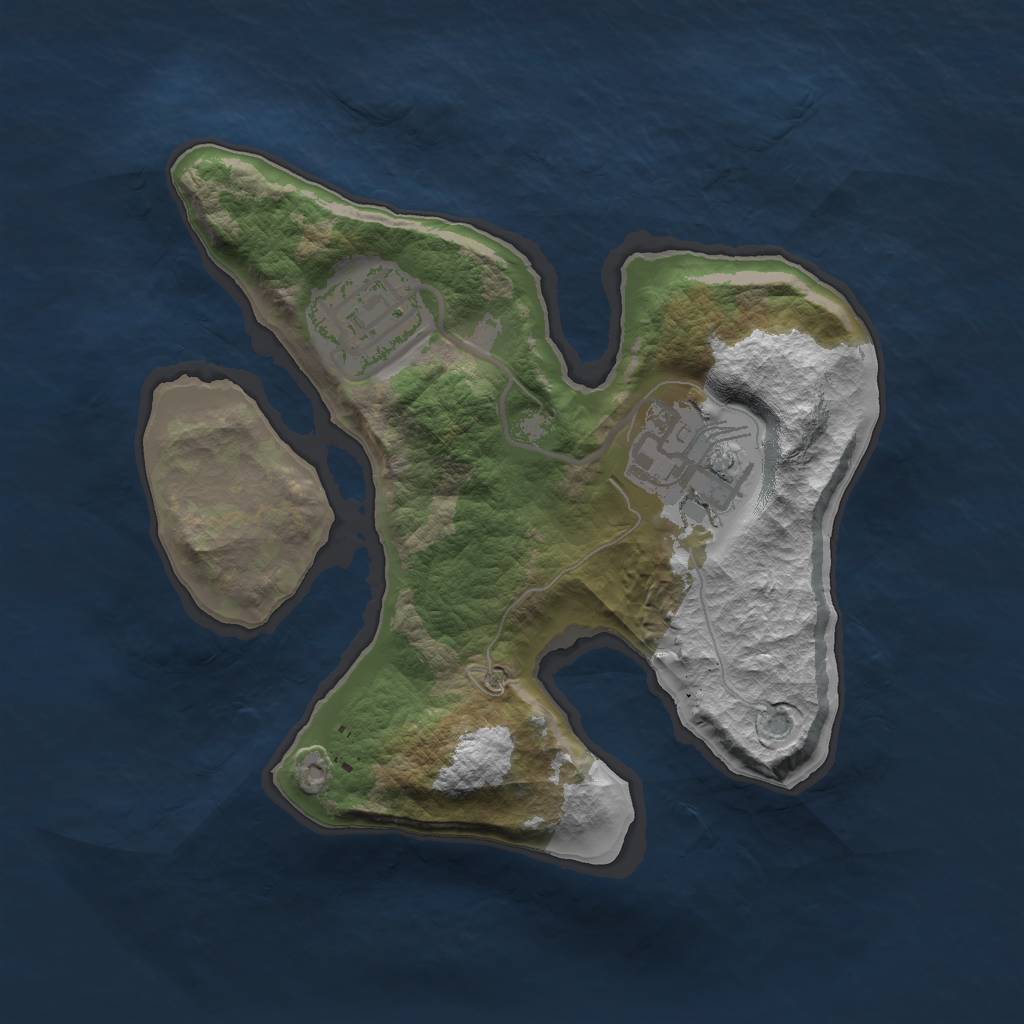 Rust Map: Barren, Size: 2000, Seed: 712372, 4 Monuments