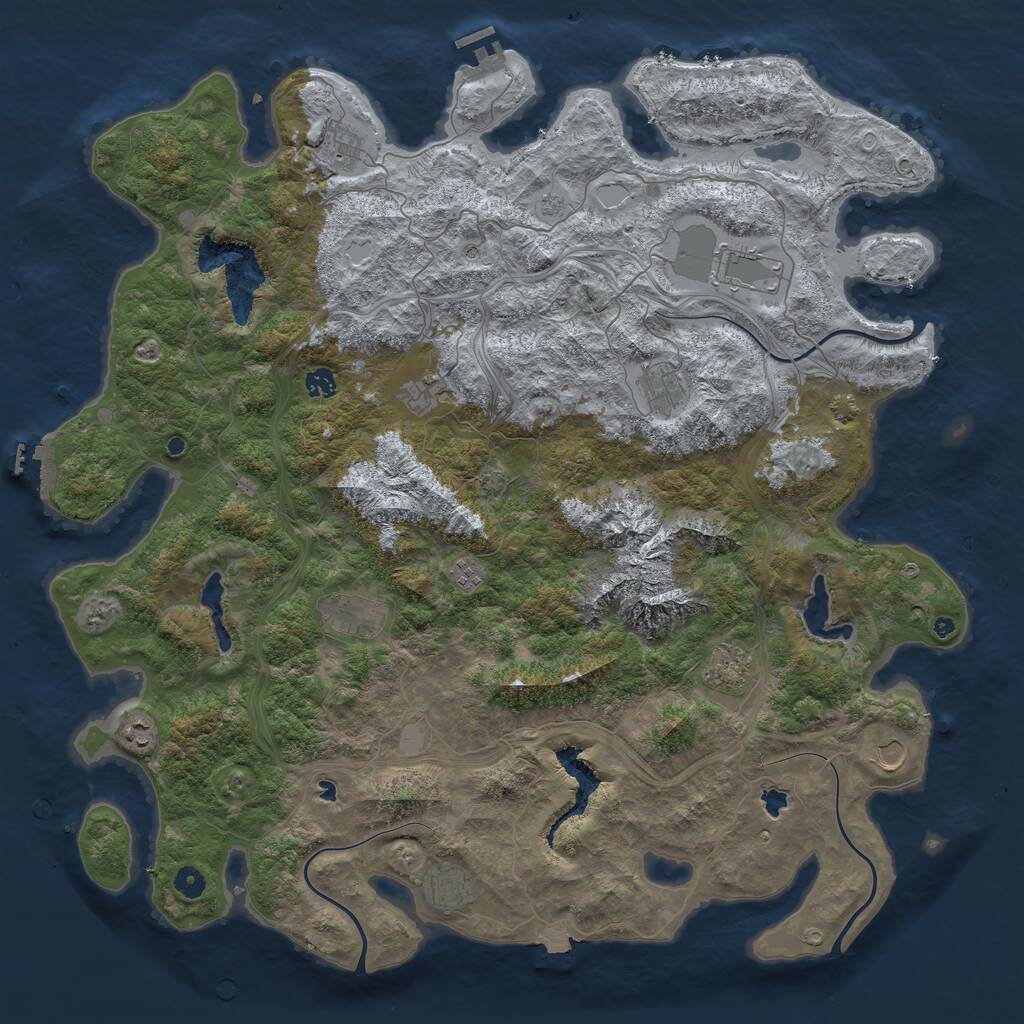 Rust Map: Procedural Map, Size: 5000, Seed: 1234567891, 17 Monuments