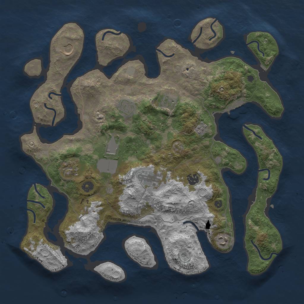 Rust Map: Procedural Map, Size: 4000, Seed: 380106756, 16 Monuments