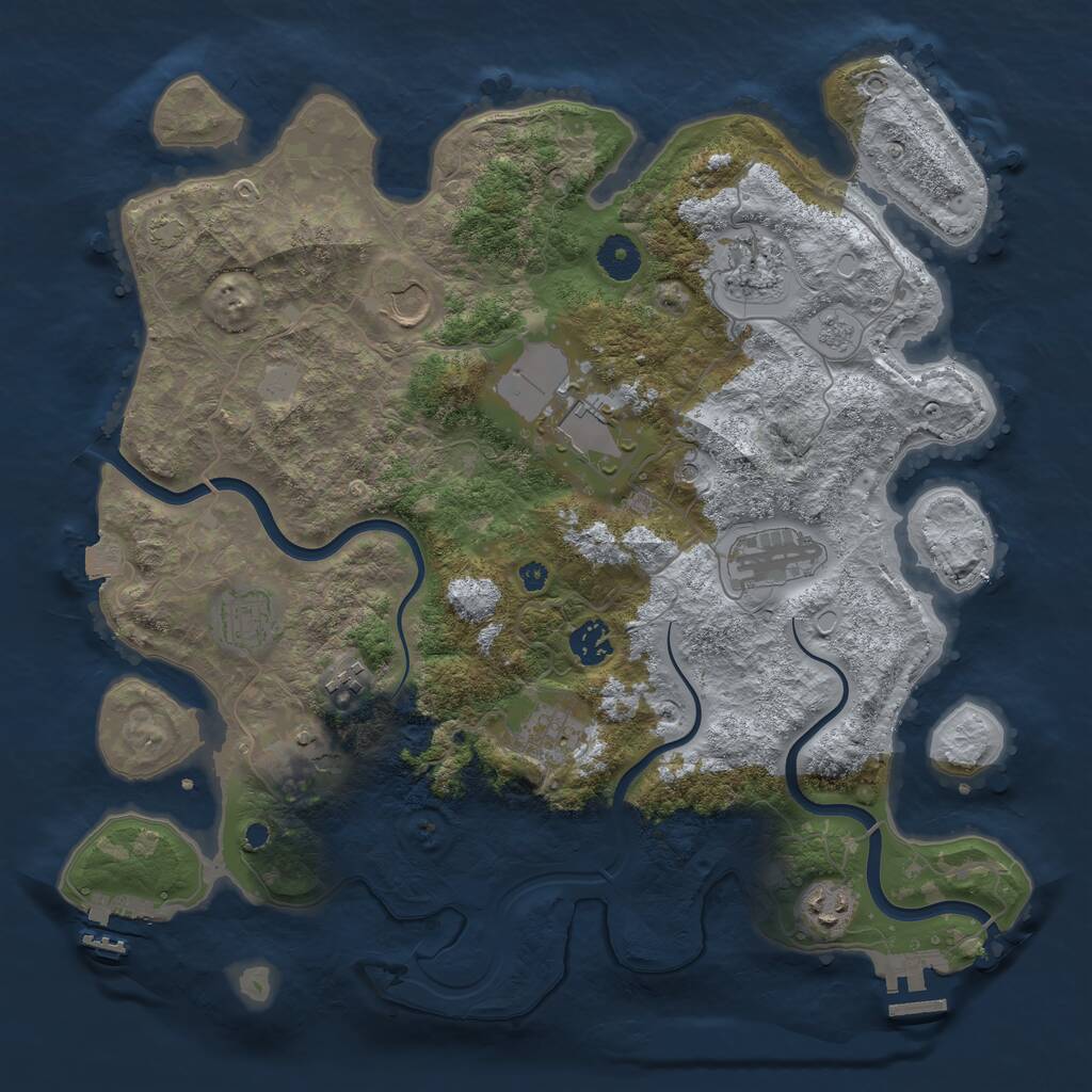 Rust Map: Procedural Map, Size: 3800, Seed: 1589649984, 16 Monuments