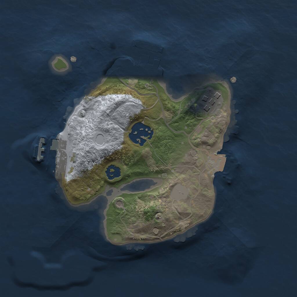 Rust Map: Procedural Map, Size: 2000, Seed: 52501297, 5 Monuments