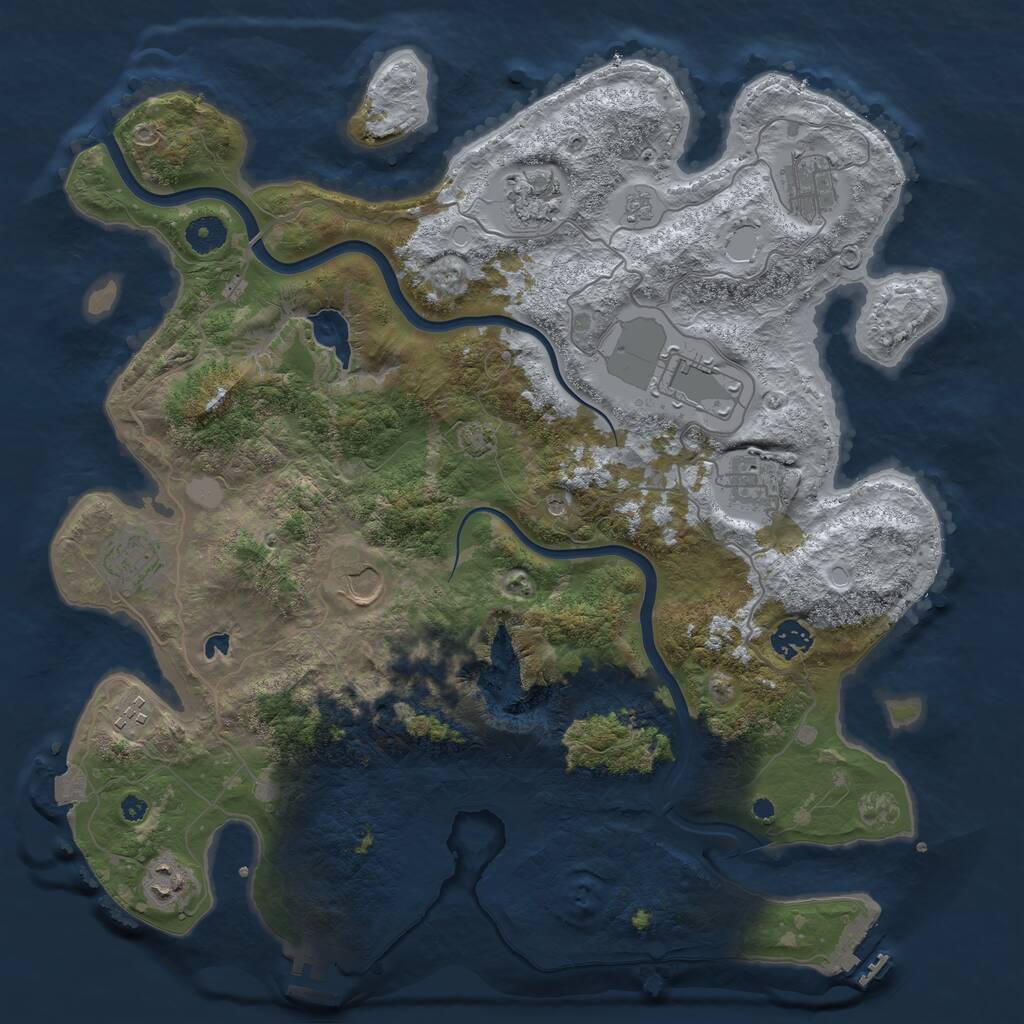 Rust Map: Procedural Map, Size: 4000, Seed: 785560, 15 Monuments