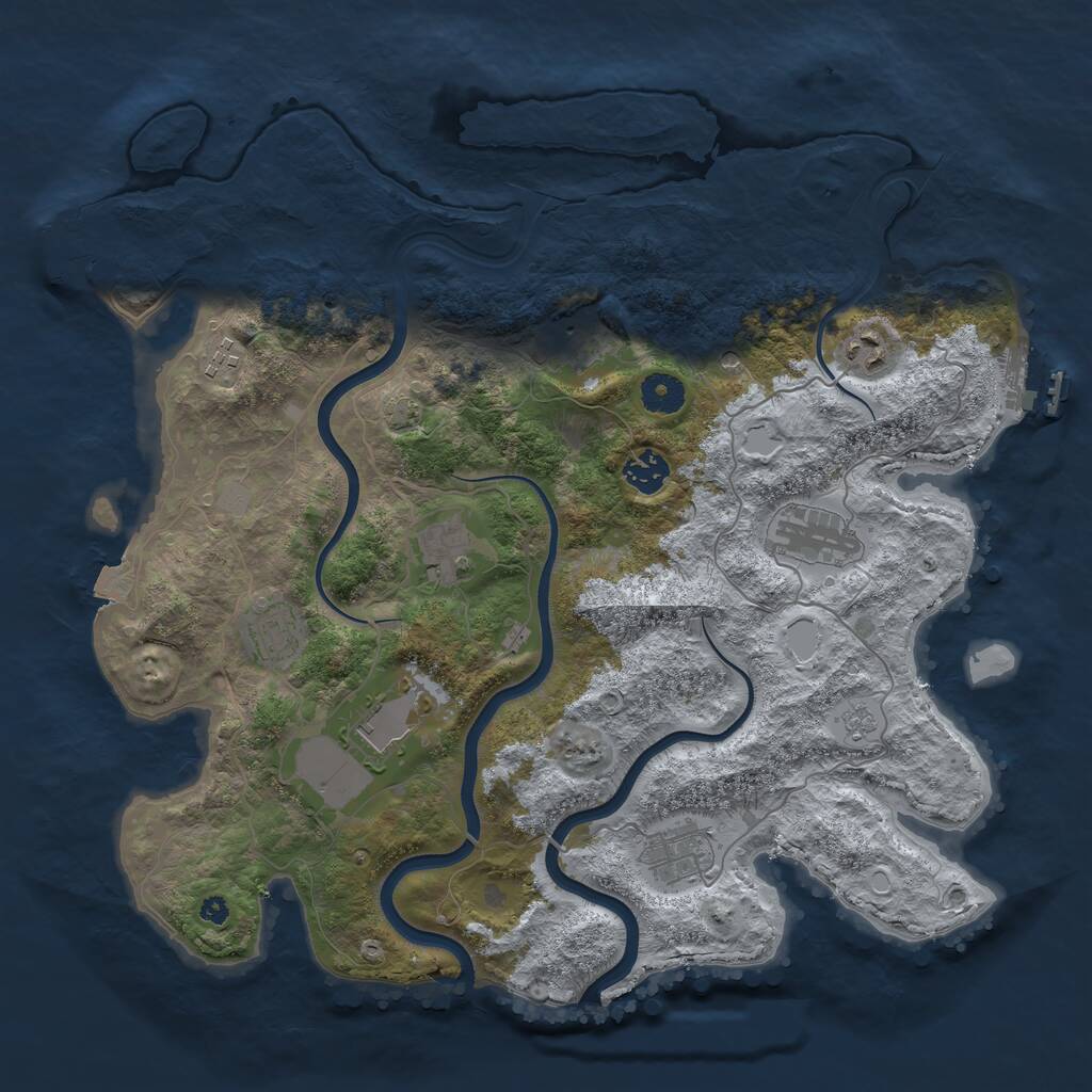 Rust Map: Procedural Map, Size: 3850, Seed: 534517375, 15 Monuments