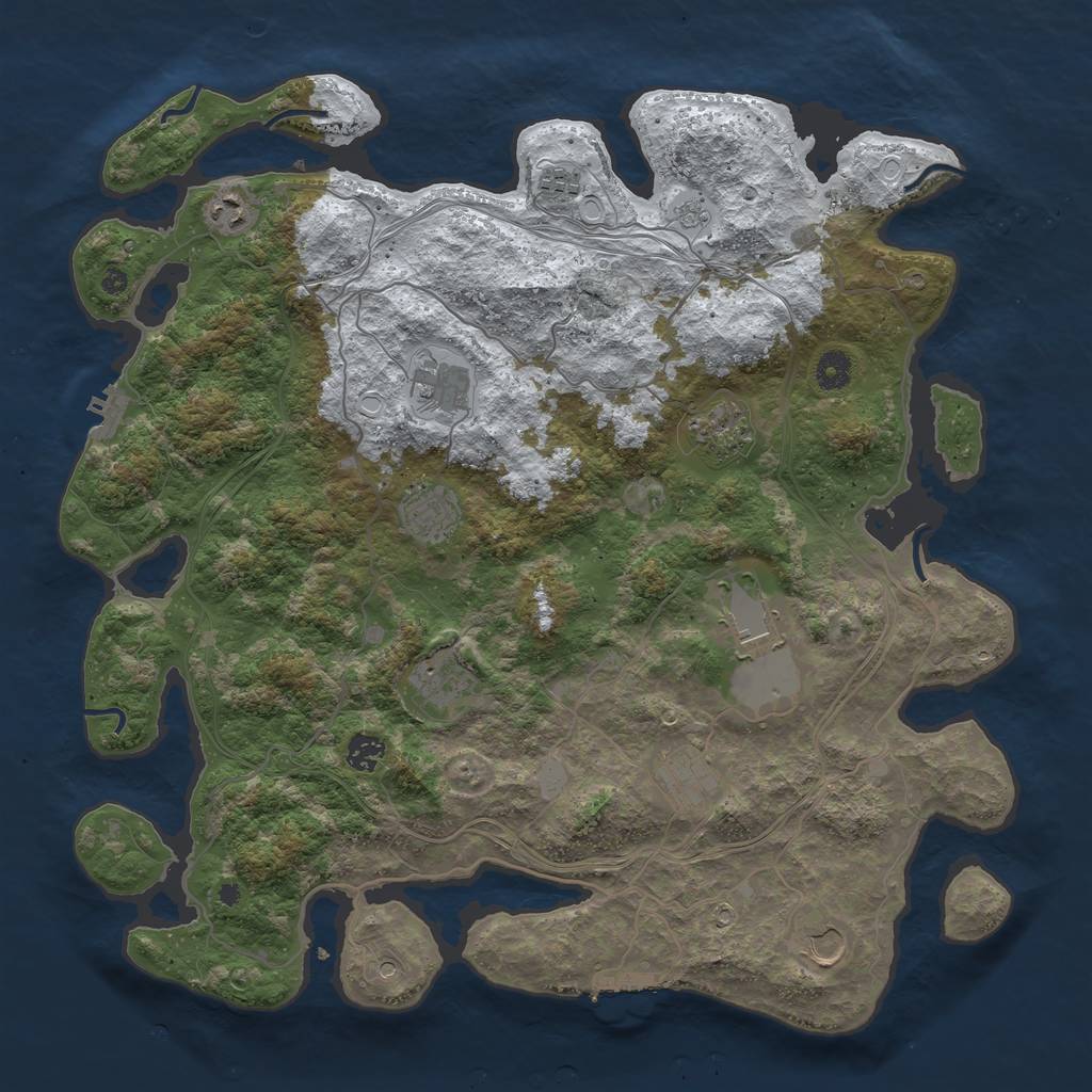 Rust Map: Procedural Map, Size: 4300, Seed: 48624862, 19 Monuments