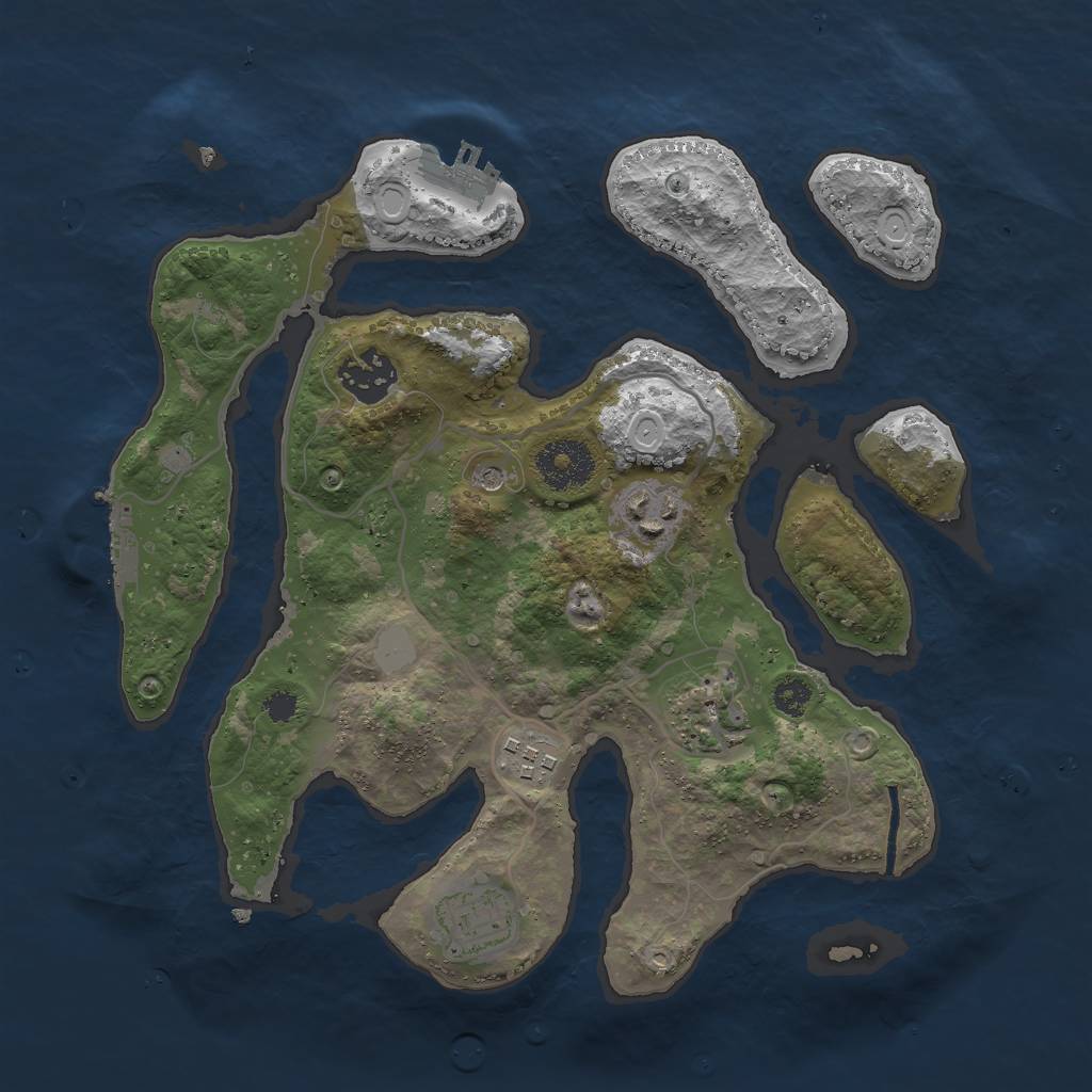 Rust Map: Procedural Map, Size: 3000, Seed: 2306756, 13 Monuments
