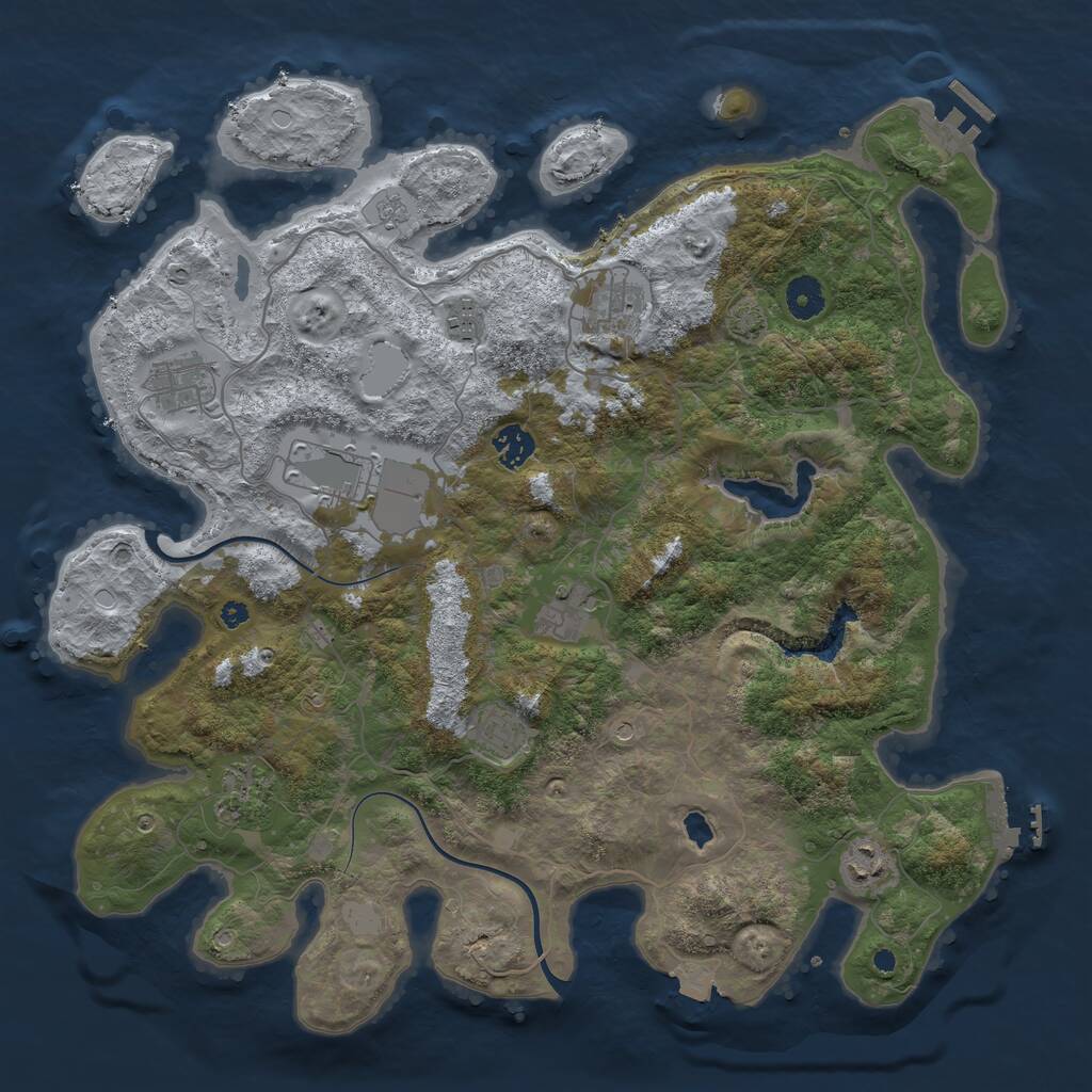 Rust Map: Procedural Map, Size: 4000, Seed: 1502, 15 Monuments