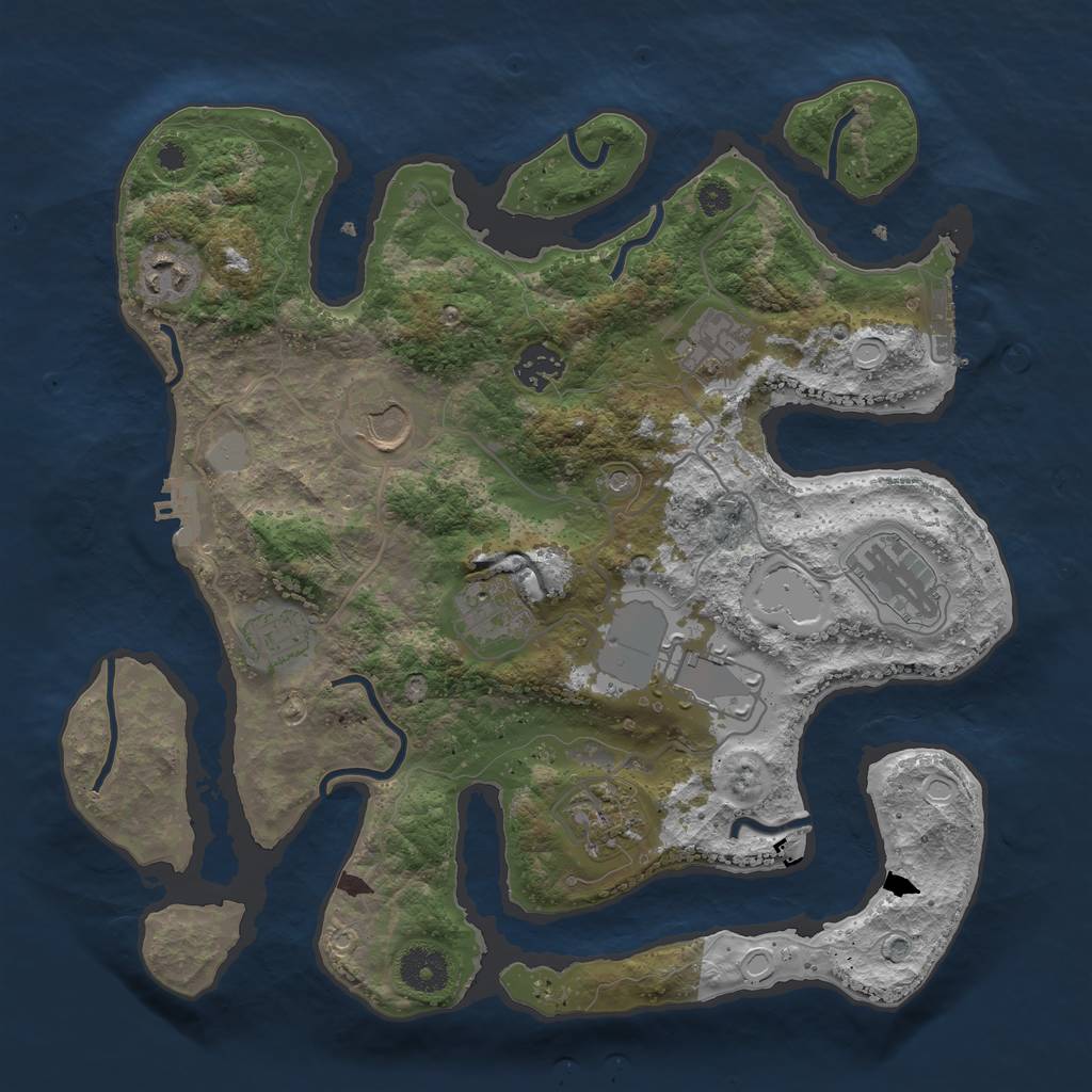 Rust Map: Procedural Map, Size: 3500, Seed: 32031029, 17 Monuments
