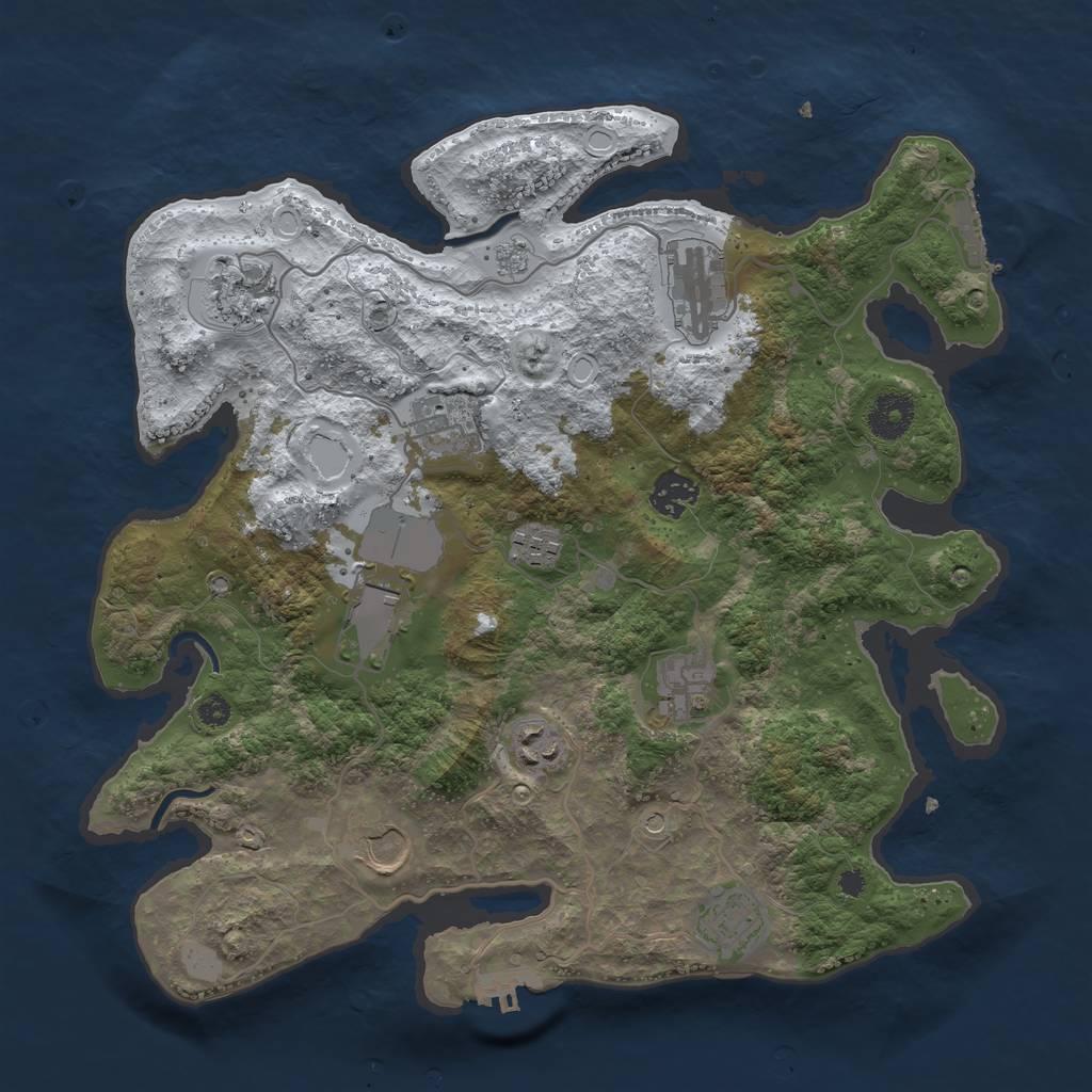 Rust Map: Procedural Map, Size: 3550, Seed: 452987, 19 Monuments
