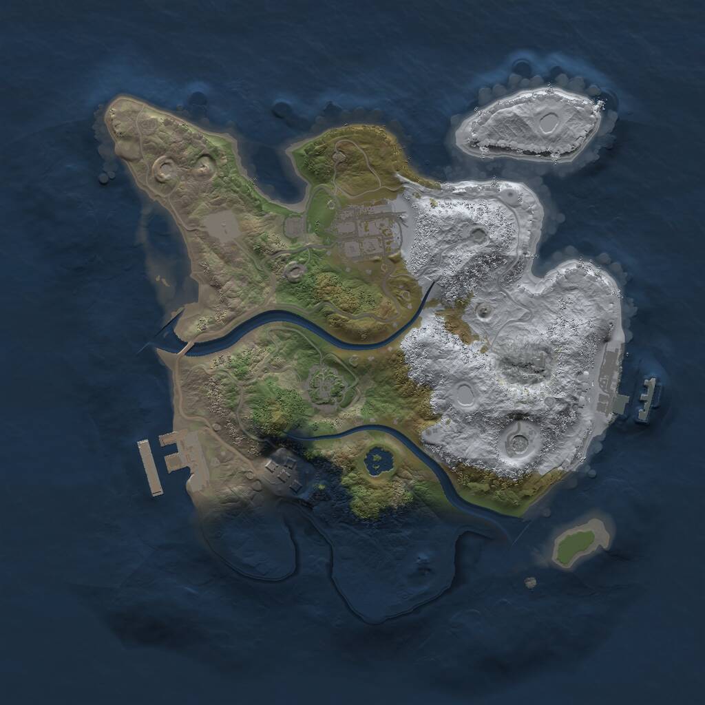Rust Map: Procedural Map, Size: 2500, Seed: 1891022851, 7 Monuments