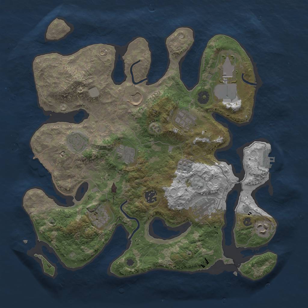 Rust Map: Procedural Map, Size: 3600, Seed: 4, 17 Monuments