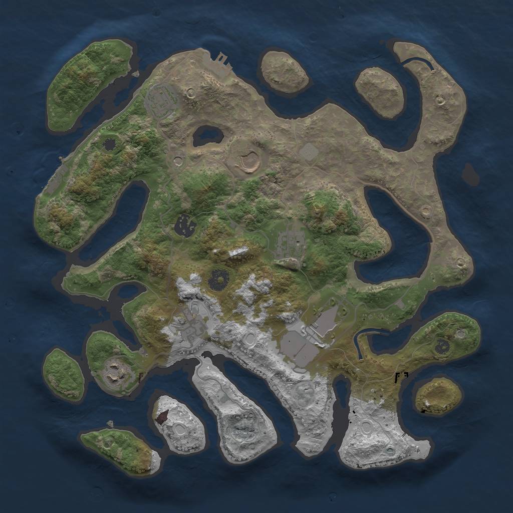 Rust Map: Procedural Map, Size: 3550, Seed: 240661, 15 Monuments