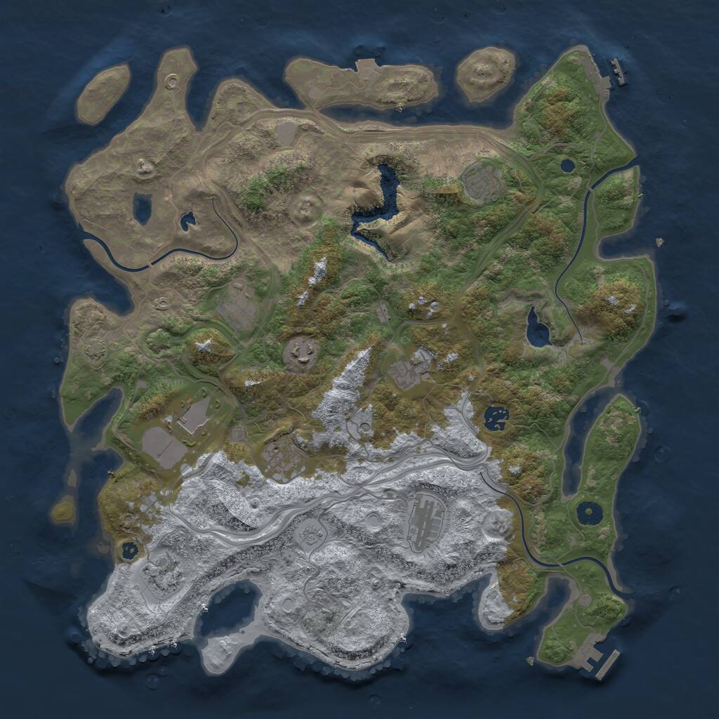 Rust Map: Procedural Map, Size: 4250, Seed: 850799573, 15 Monuments