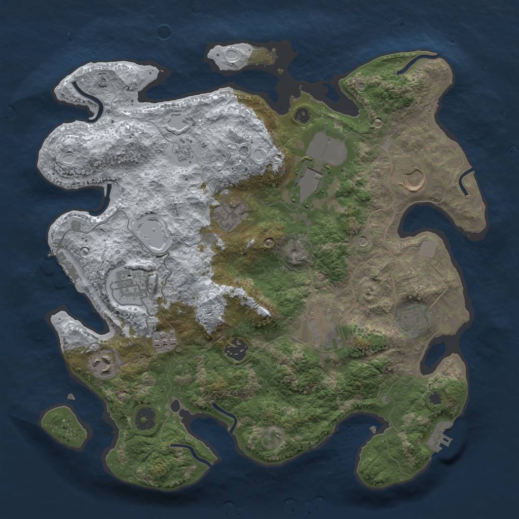 Rust Map: Procedural Map, Size: 3550, Seed: 284482, 18 Monuments