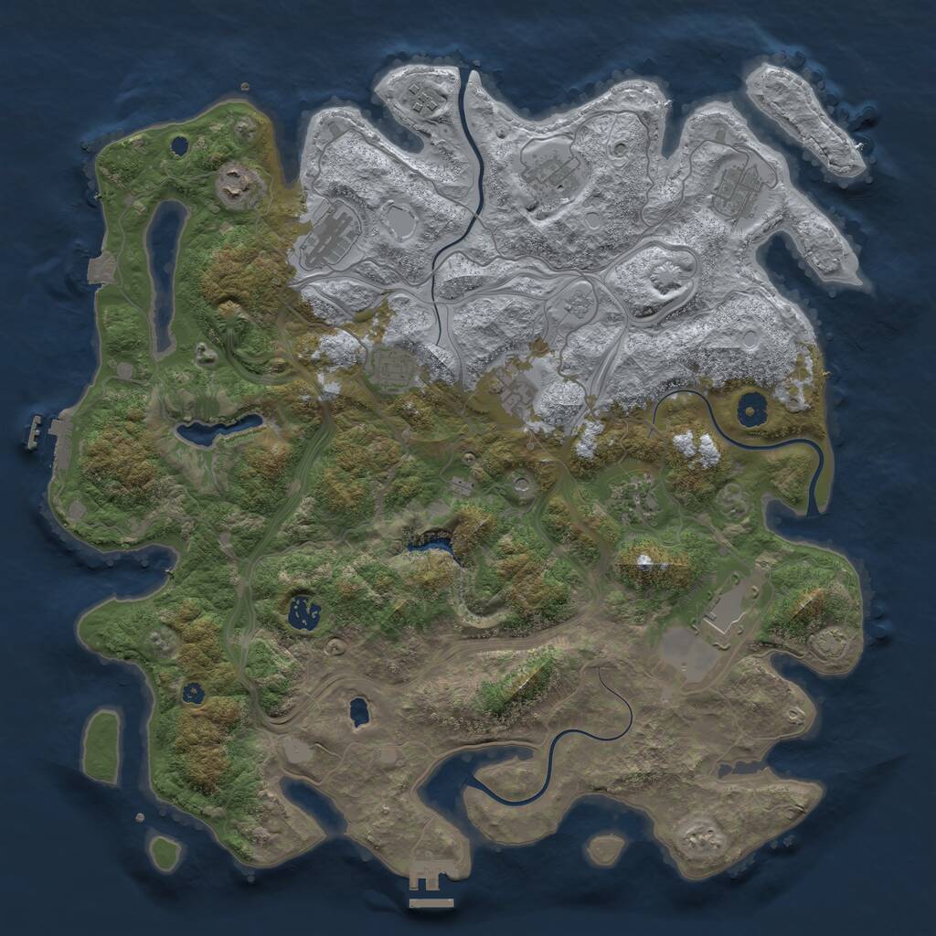 Rust Map: Procedural Map, Size: 4250, Seed: 1698997782, 16 Monuments