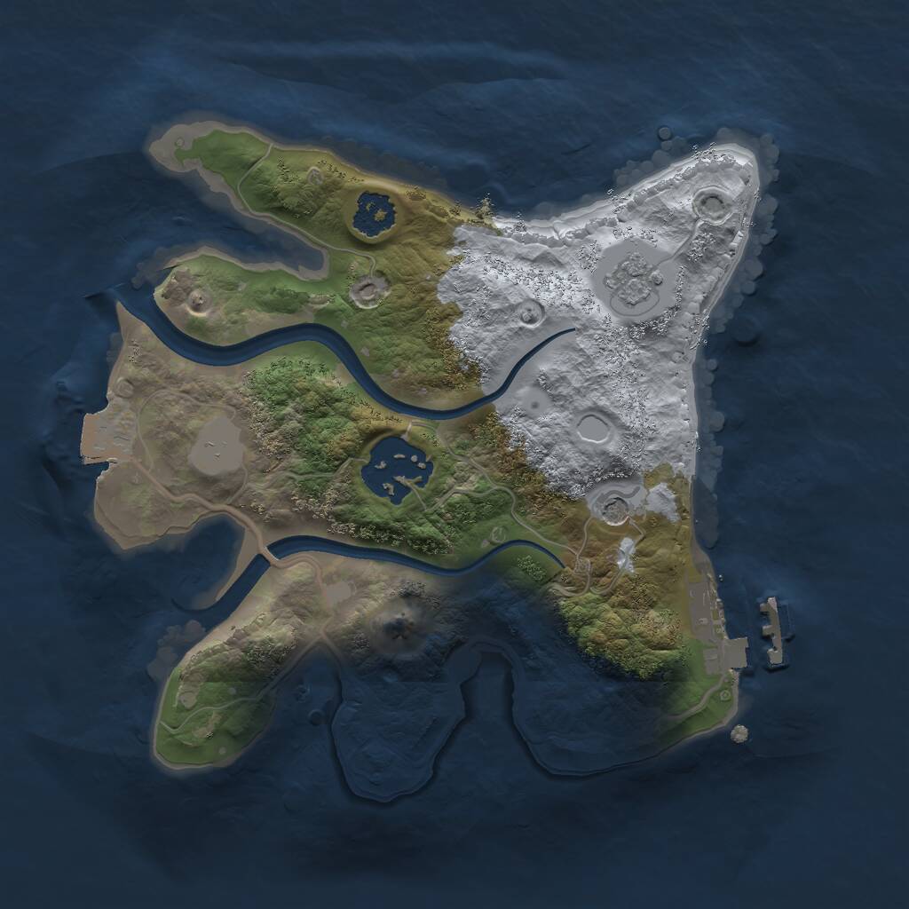 Rust Map: Procedural Map, Size: 2110, Seed: 464658, 5 Monuments